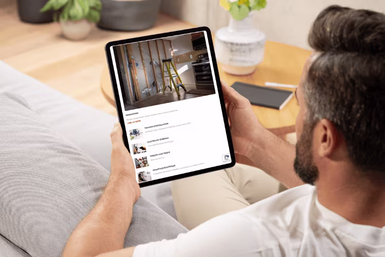 Affichage au formats tablette du site de Lacombe Électricité