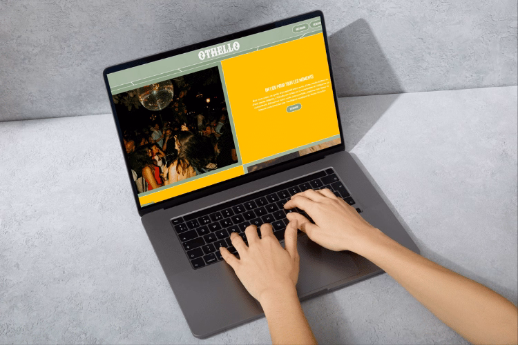 Galerie photo d'O'thello sur leur site interneta ffiché au format PC
