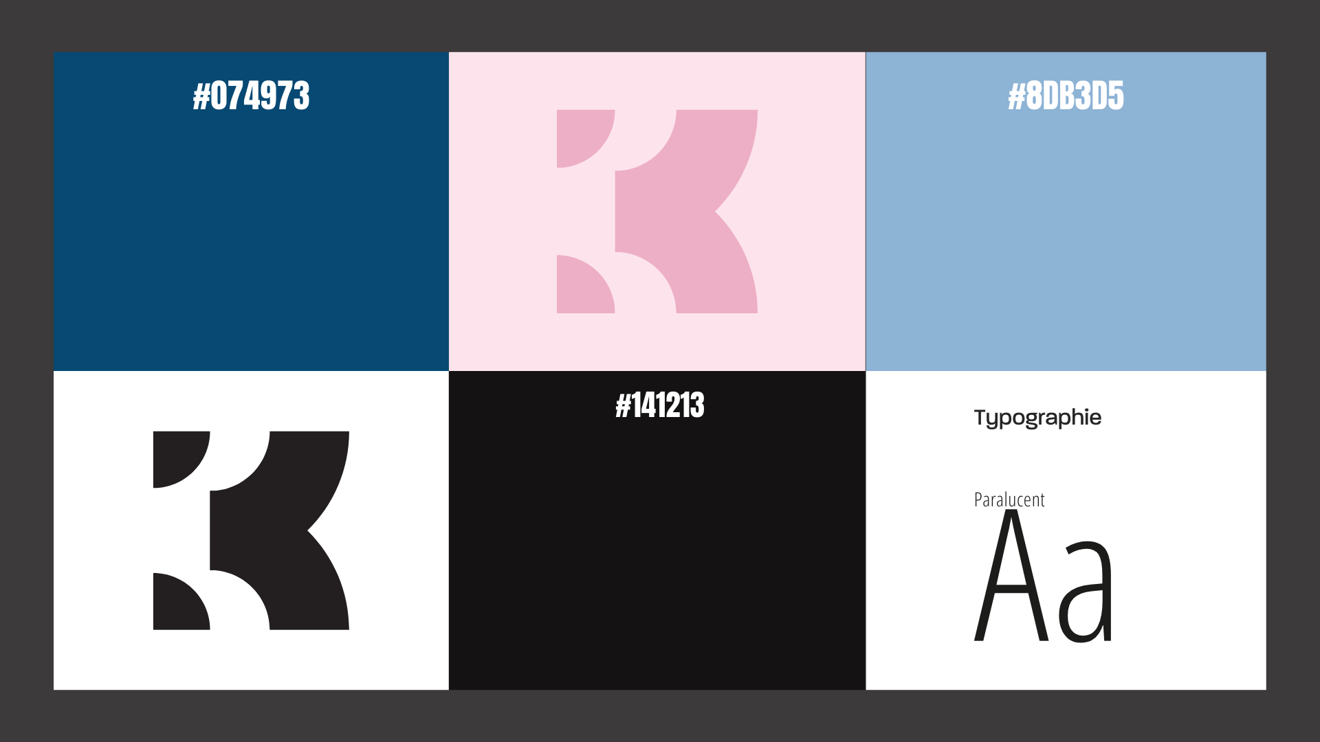 Représentation de l'ancienne charte graphique de Keiyo avec ses couleurs, ses typographies et ses logos.