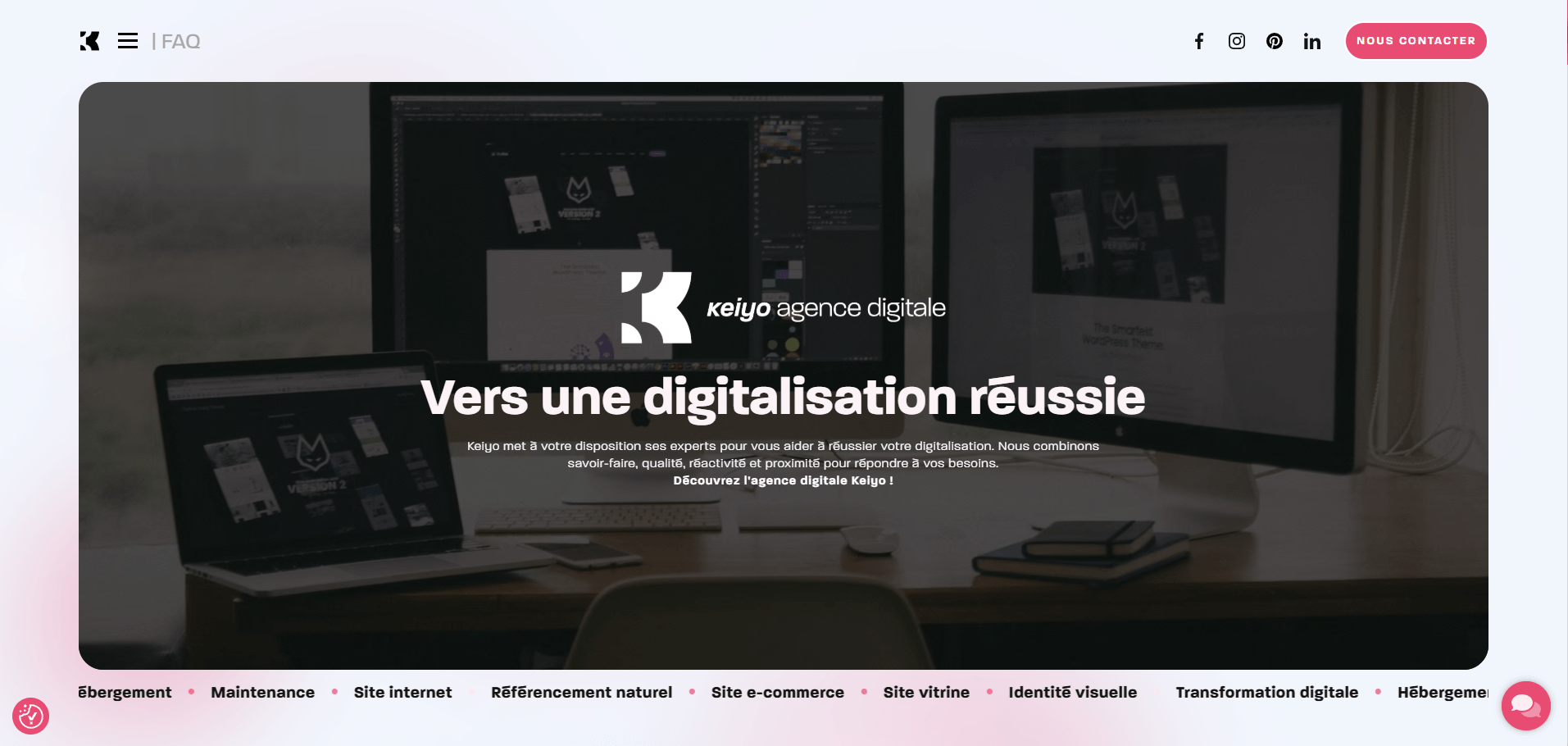 capture de la page d'accueil du nouveau site keiyo