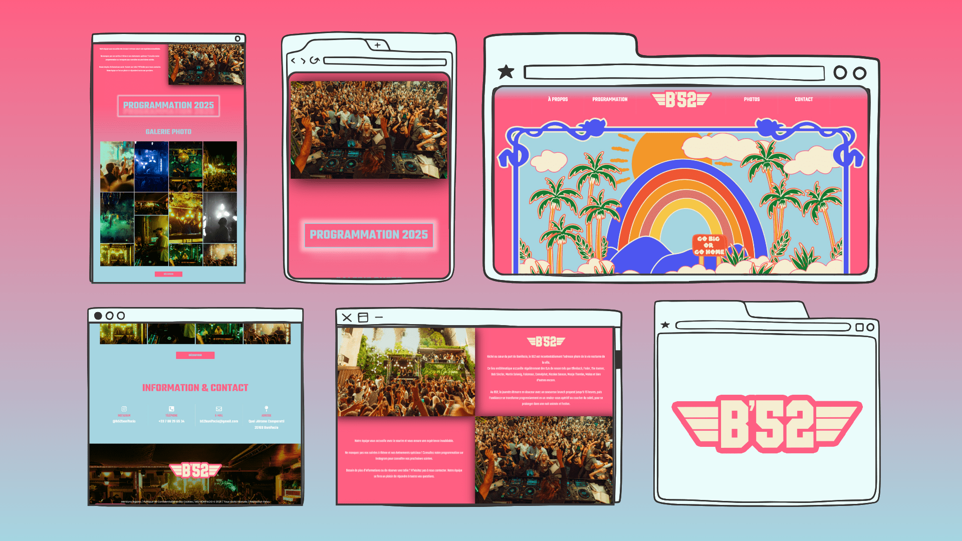 Mockup du style du site du B52 à l'année 2025