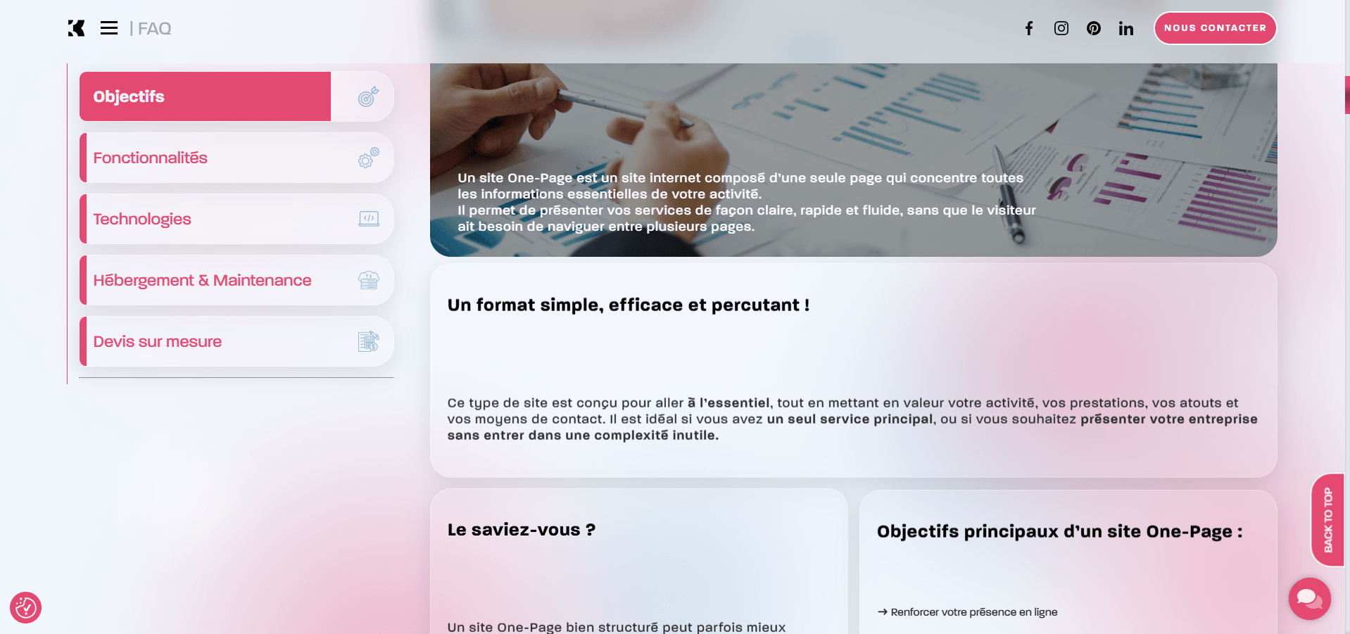 présentation d'un service de keiyo avec sa description complète